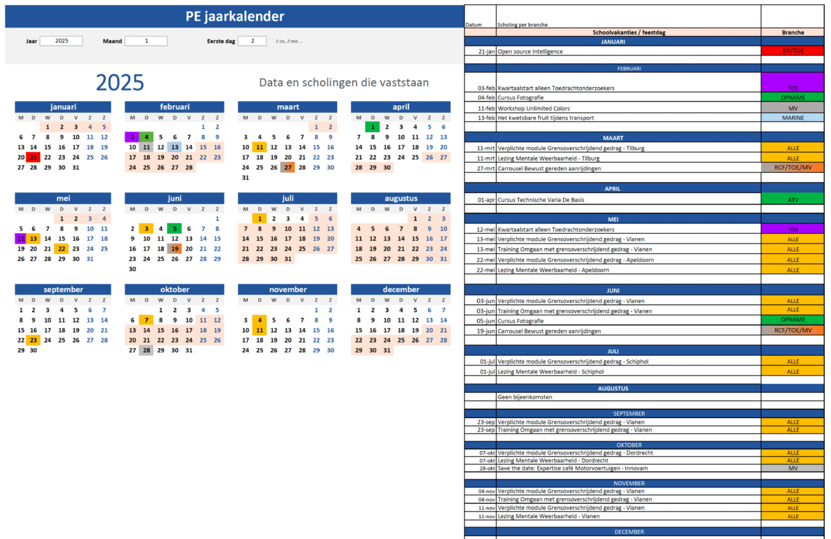 Jaarplanning 02-2025