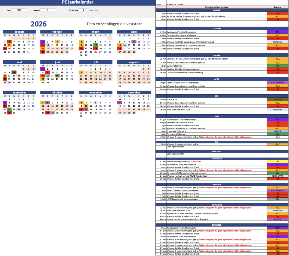 Jaarkalender screenshot